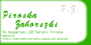 piroska zahorszki business card